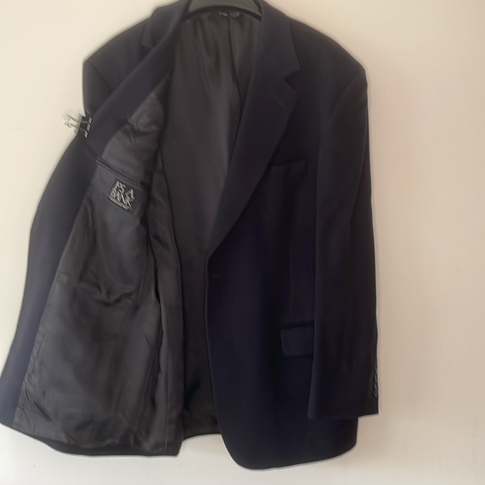 Jos A Bank Blazer Cashmere 100% Mens Navy Blue Sport Coat Jacket Academic 40S - Picture 1 of 11